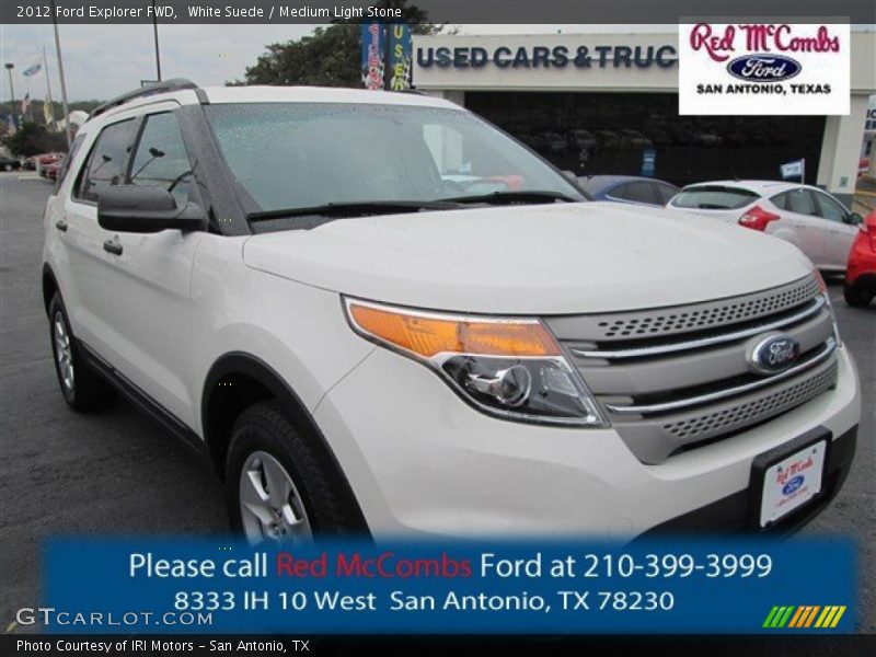 White Suede / Medium Light Stone 2012 Ford Explorer FWD