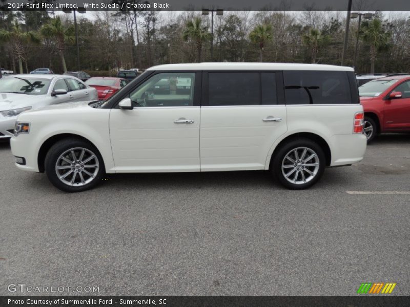 White Suede / Charcoal Black 2014 Ford Flex Limited
