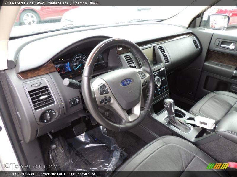 White Suede / Charcoal Black 2014 Ford Flex Limited
