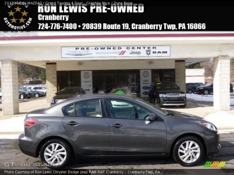 Graphite Mica / Dune Beige 2012 Mazda MAZDA3 i Grand Touring 4 Door