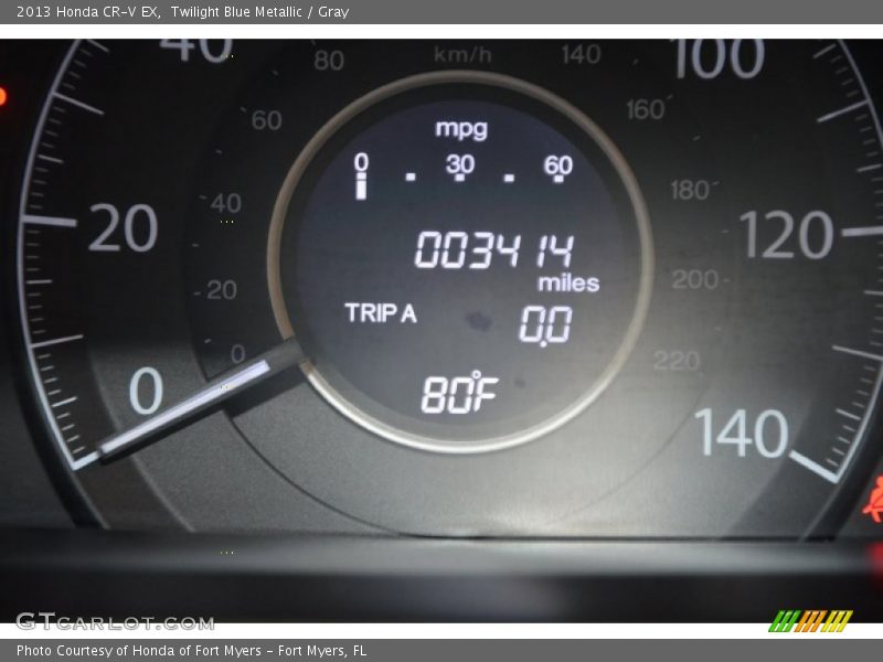 Twilight Blue Metallic / Gray 2013 Honda CR-V EX