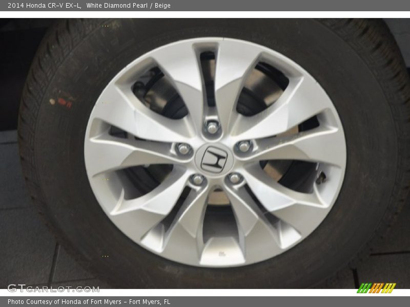 White Diamond Pearl / Beige 2014 Honda CR-V EX-L