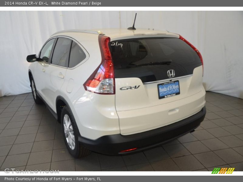 White Diamond Pearl / Beige 2014 Honda CR-V EX-L