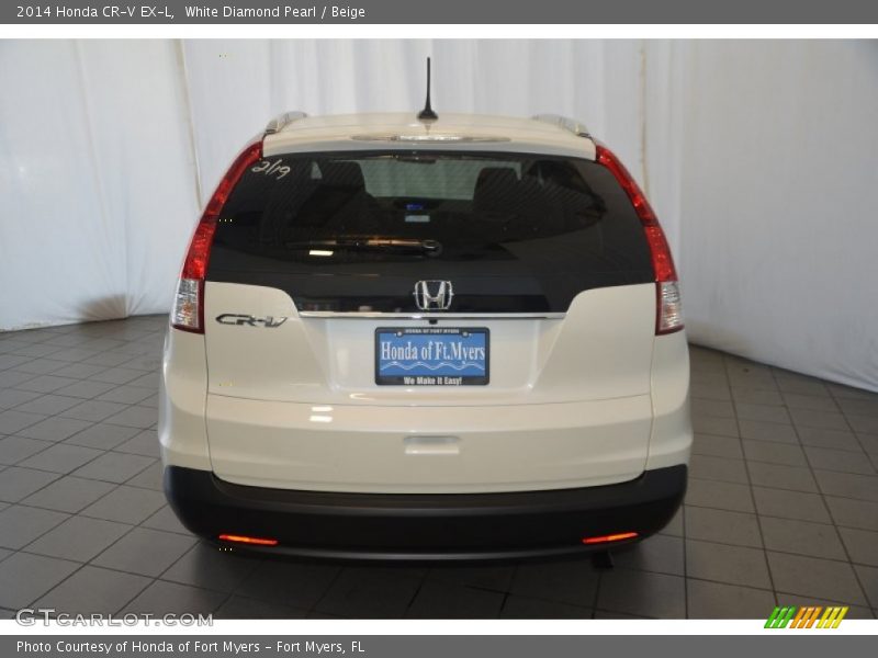 White Diamond Pearl / Beige 2014 Honda CR-V EX-L