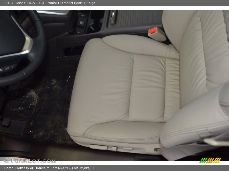 White Diamond Pearl / Beige 2014 Honda CR-V EX-L