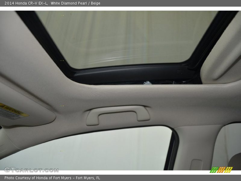 White Diamond Pearl / Beige 2014 Honda CR-V EX-L