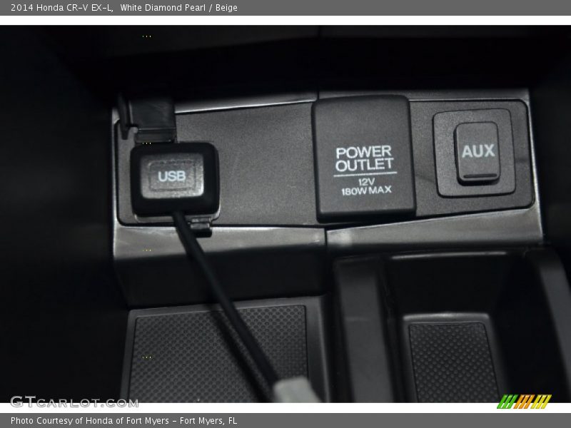 White Diamond Pearl / Beige 2014 Honda CR-V EX-L