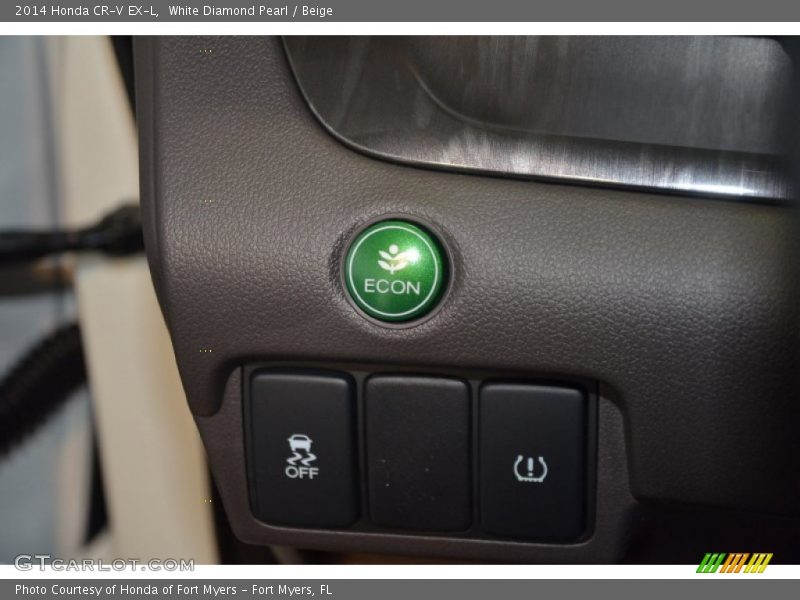 White Diamond Pearl / Beige 2014 Honda CR-V EX-L