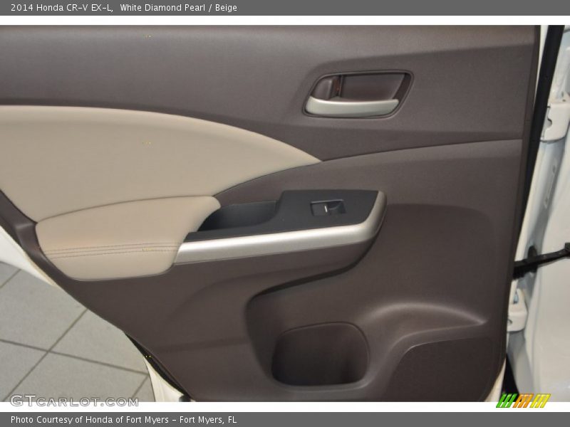 White Diamond Pearl / Beige 2014 Honda CR-V EX-L