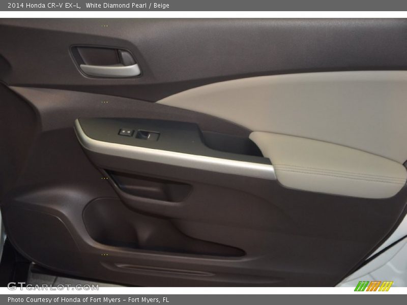 White Diamond Pearl / Beige 2014 Honda CR-V EX-L
