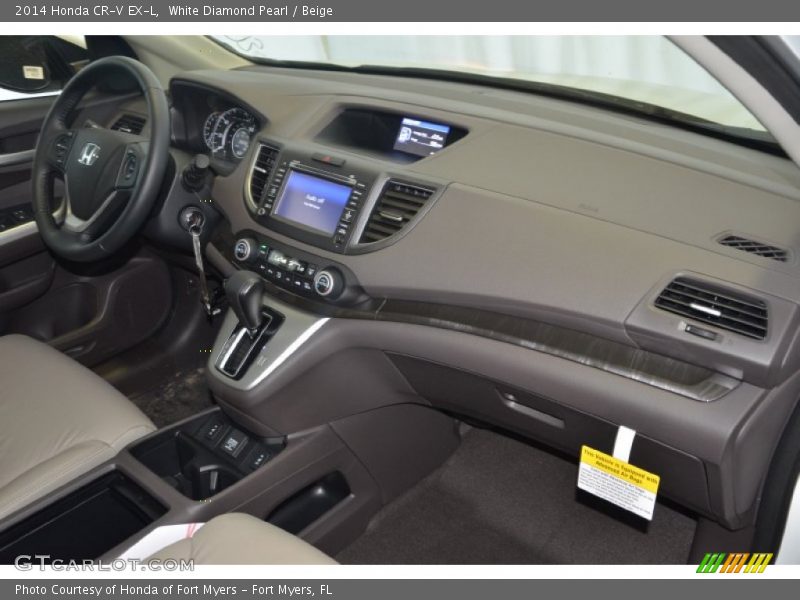 White Diamond Pearl / Beige 2014 Honda CR-V EX-L