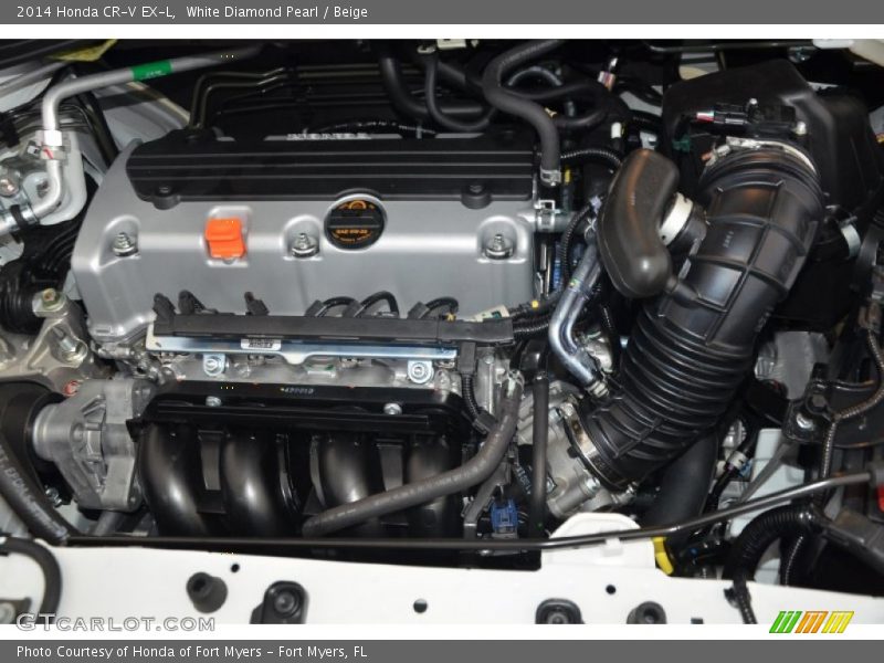 White Diamond Pearl / Beige 2014 Honda CR-V EX-L