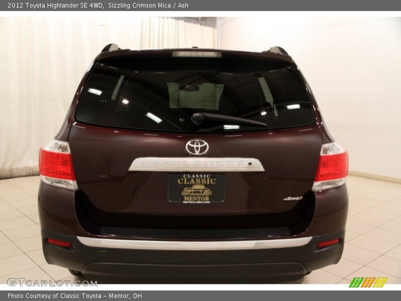 Sizzling Crimson Mica / Ash 2012 Toyota Highlander SE 4WD