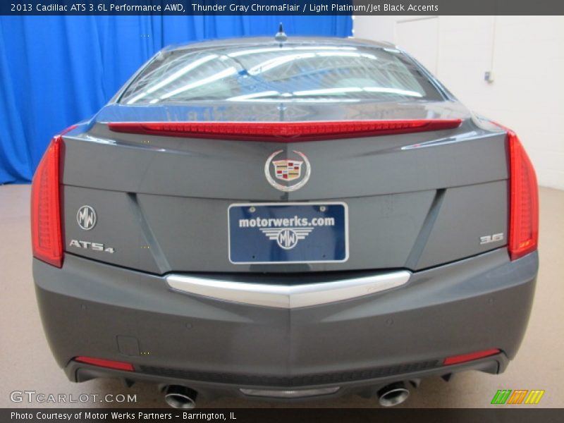 Thunder Gray ChromaFlair / Light Platinum/Jet Black Accents 2013 Cadillac ATS 3.6L Performance AWD