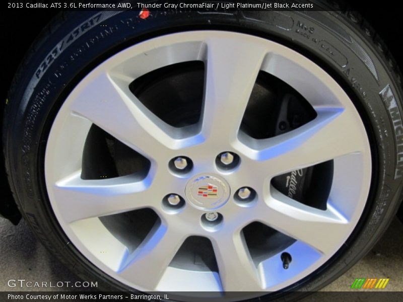 Thunder Gray ChromaFlair / Light Platinum/Jet Black Accents 2013 Cadillac ATS 3.6L Performance AWD