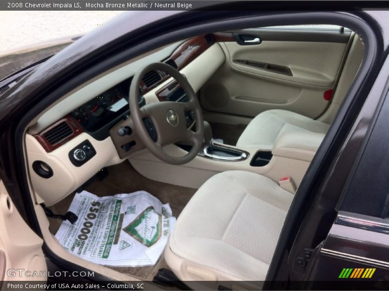 Mocha Bronze Metallic / Neutral Beige 2008 Chevrolet Impala LS
