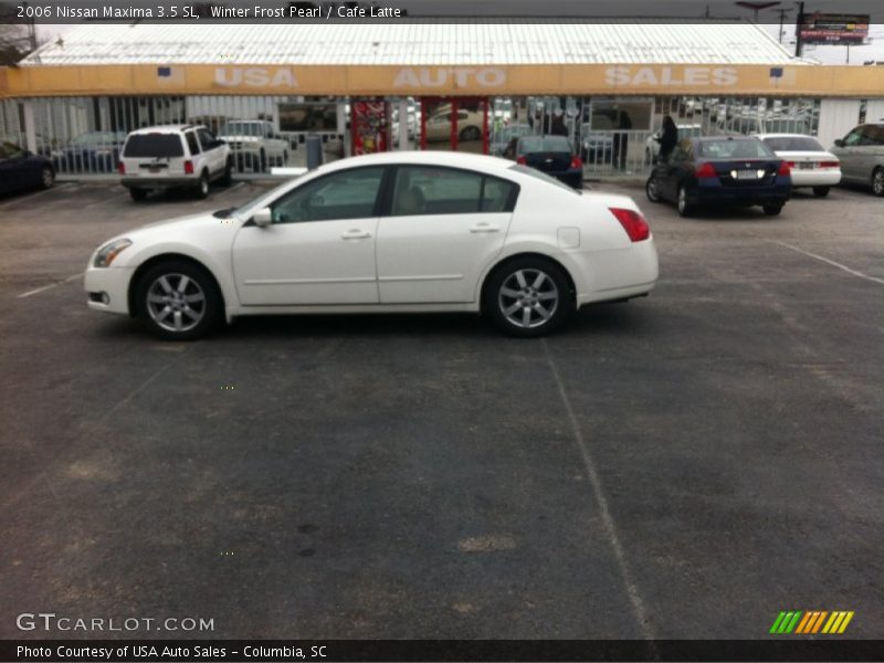 Winter Frost Pearl / Cafe Latte 2006 Nissan Maxima 3.5 SL