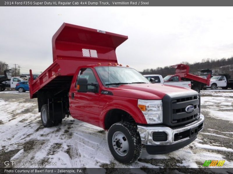 Front 3/4 View of 2014 F350 Super Duty XL Regular Cab 4x4 Dump Truck