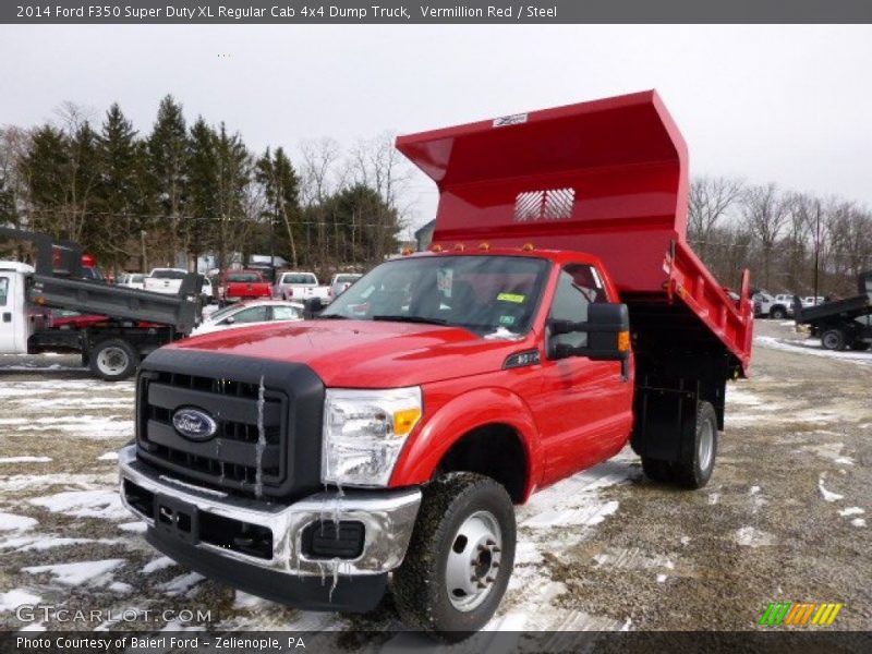Vermillion Red / Steel 2014 Ford F350 Super Duty XL Regular Cab 4x4 Dump Truck