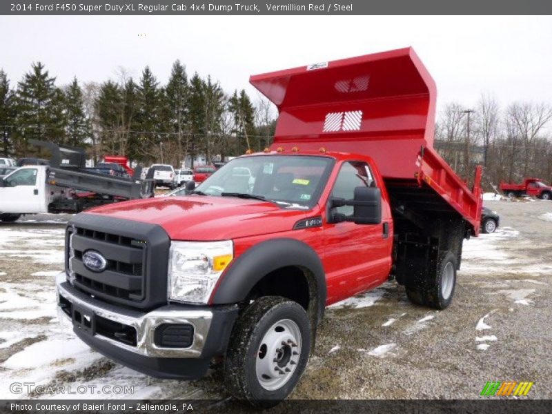 Vermillion Red / Steel 2014 Ford F450 Super Duty XL Regular Cab 4x4 Dump Truck