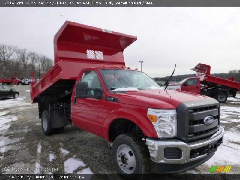 Vermillion Red / Steel 2014 Ford F350 Super Duty XL Regular Cab 4x4 Dump Truck