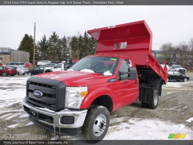 Vermillion Red / Steel 2014 Ford F350 Super Duty XL Regular Cab 4x4 Dump Truck