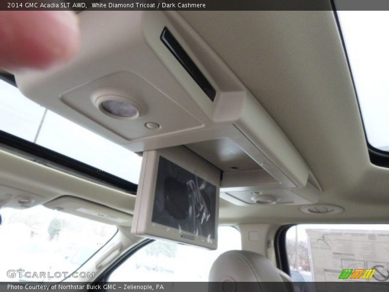 White Diamond Tricoat / Dark Cashmere 2014 GMC Acadia SLT AWD