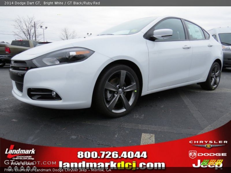 Bright White / GT Black/Ruby Red 2014 Dodge Dart GT