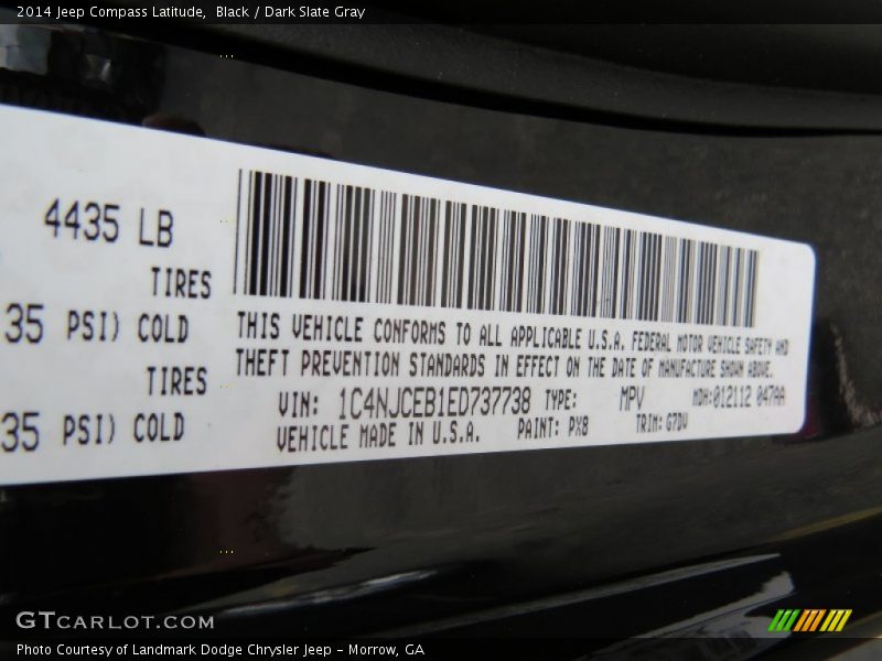 Black / Dark Slate Gray 2014 Jeep Compass Latitude