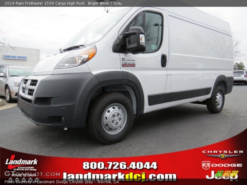 Bright White / Gray 2014 Ram ProMaster 1500 Cargo High Roof