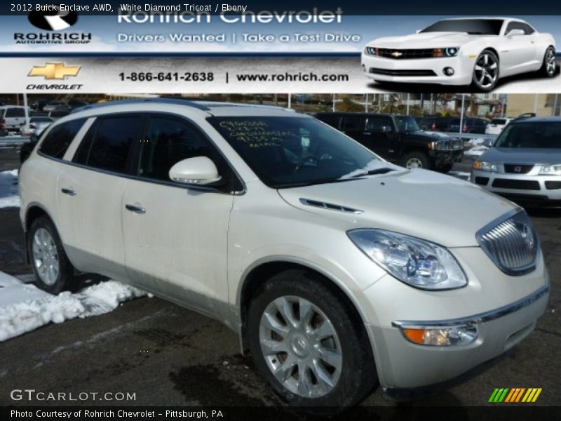White Diamond Tricoat / Ebony 2012 Buick Enclave AWD