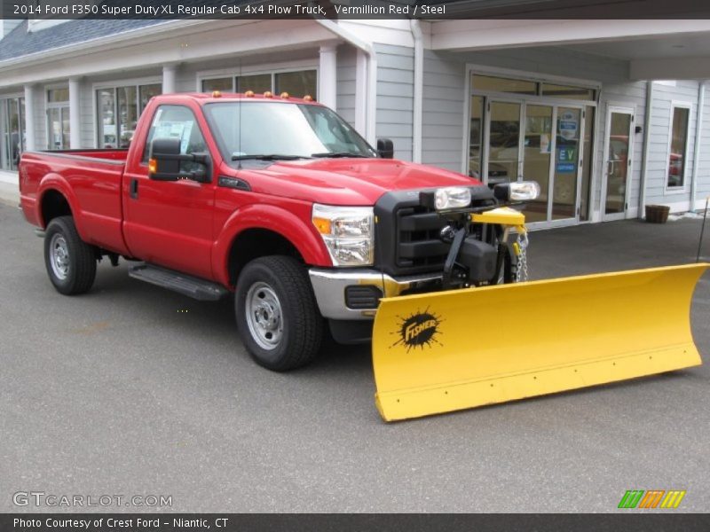 Front 3/4 View of 2014 F350 Super Duty XL Regular Cab 4x4 Plow Truck