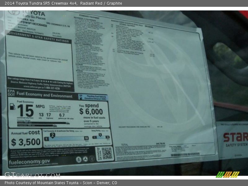 Radiant Red / Graphite 2014 Toyota Tundra SR5 Crewmax 4x4