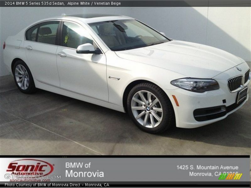 Alpine White / Venetian Beige 2014 BMW 5 Series 535d Sedan