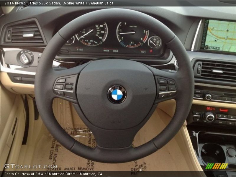 Alpine White / Venetian Beige 2014 BMW 5 Series 535d Sedan