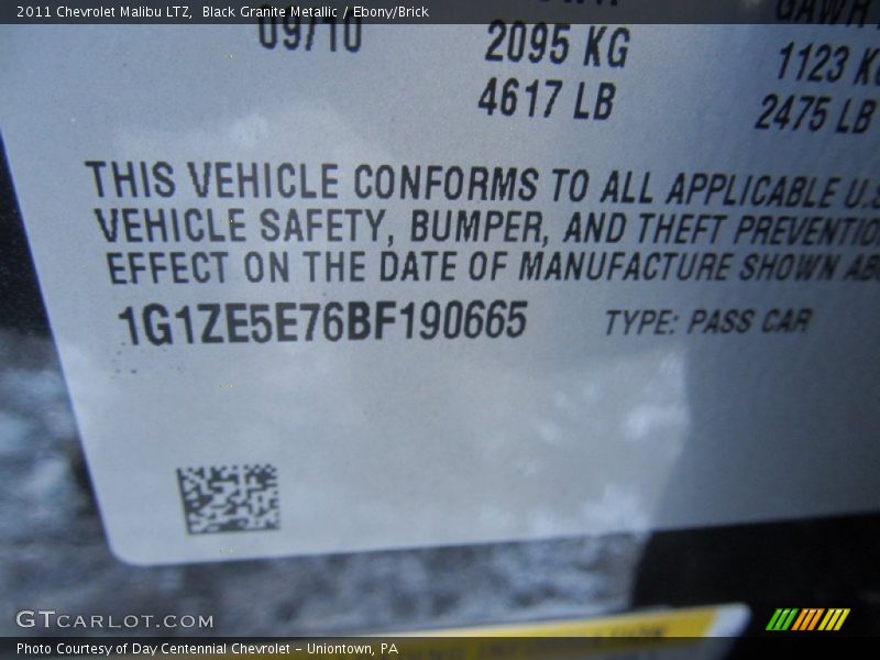 Black Granite Metallic / Ebony/Brick 2011 Chevrolet Malibu LTZ