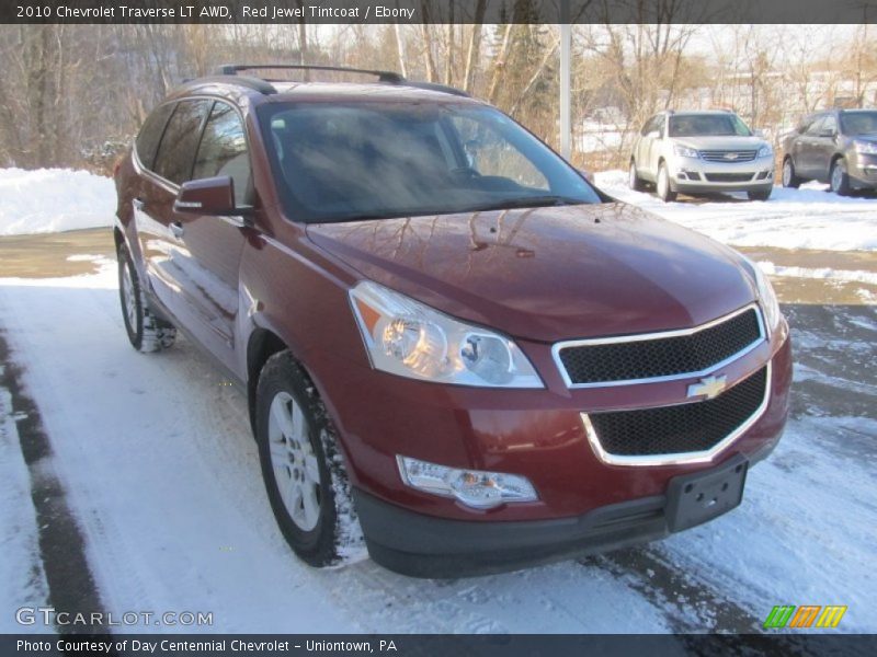 Red Jewel Tintcoat / Ebony 2010 Chevrolet Traverse LT AWD