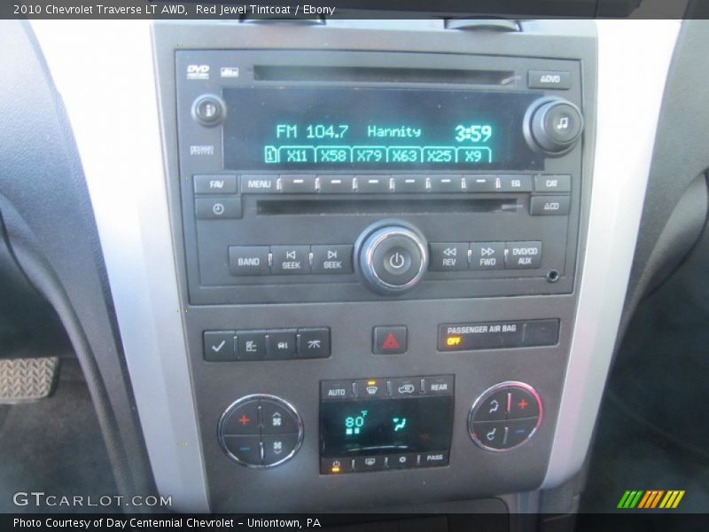 Red Jewel Tintcoat / Ebony 2010 Chevrolet Traverse LT AWD