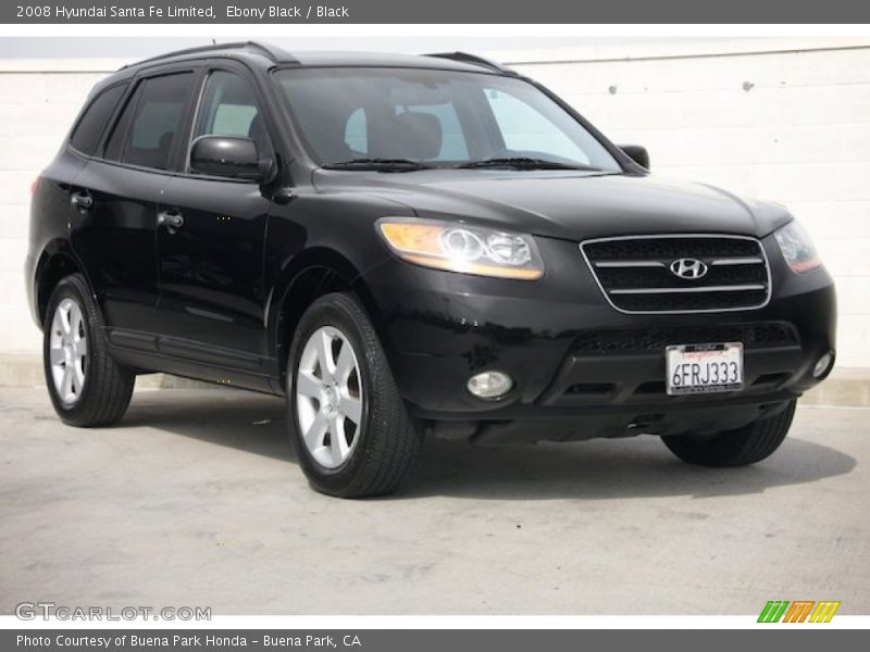 Ebony Black / Black 2008 Hyundai Santa Fe Limited