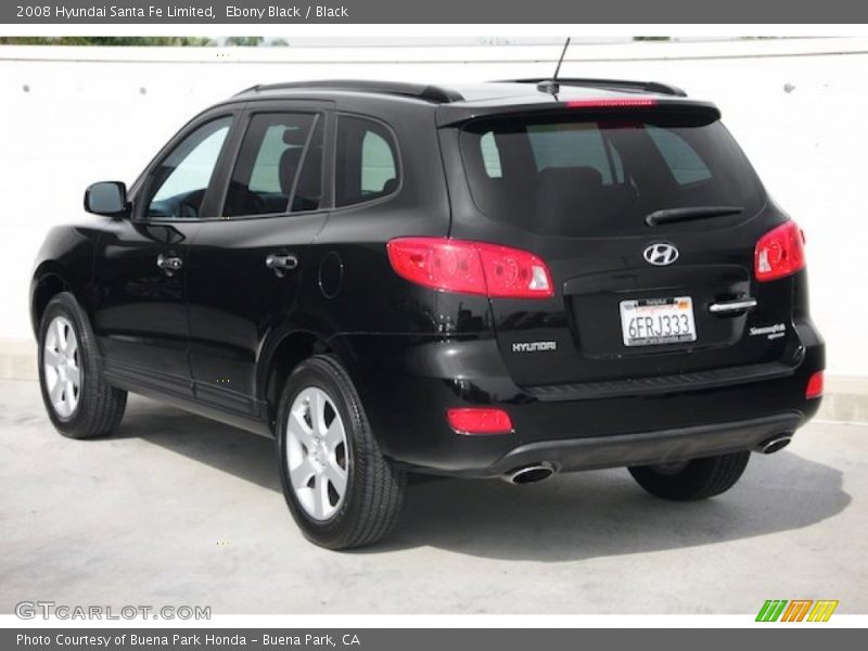 Ebony Black / Black 2008 Hyundai Santa Fe Limited