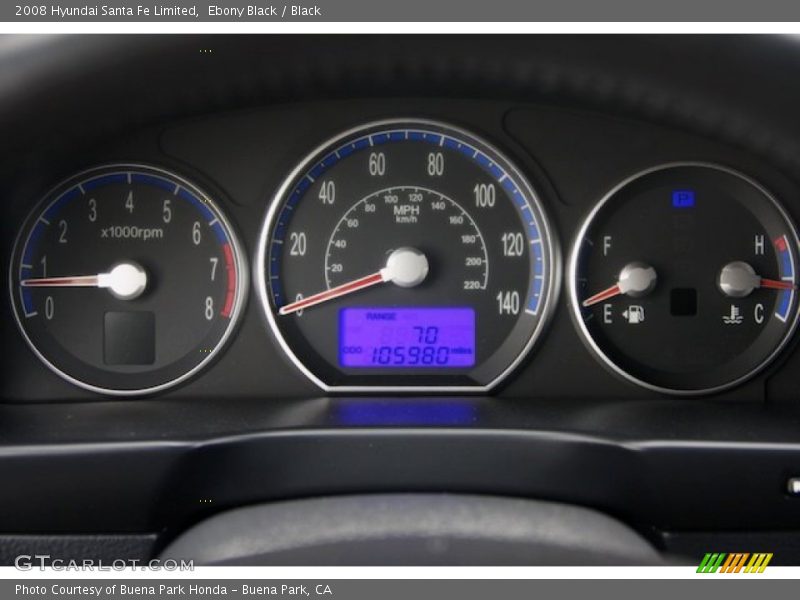 Ebony Black / Black 2008 Hyundai Santa Fe Limited