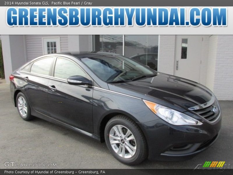 Pacific Blue Pearl / Gray 2014 Hyundai Sonata GLS