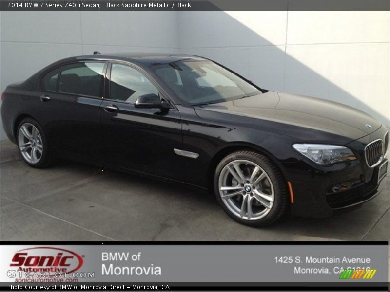 Black Sapphire Metallic / Black 2014 BMW 7 Series 740Li Sedan