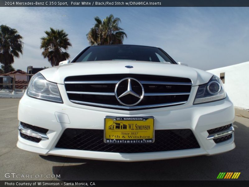 Polar White / Black/Red Stitch w/DINAMICA Inserts 2014 Mercedes-Benz C 350 Sport