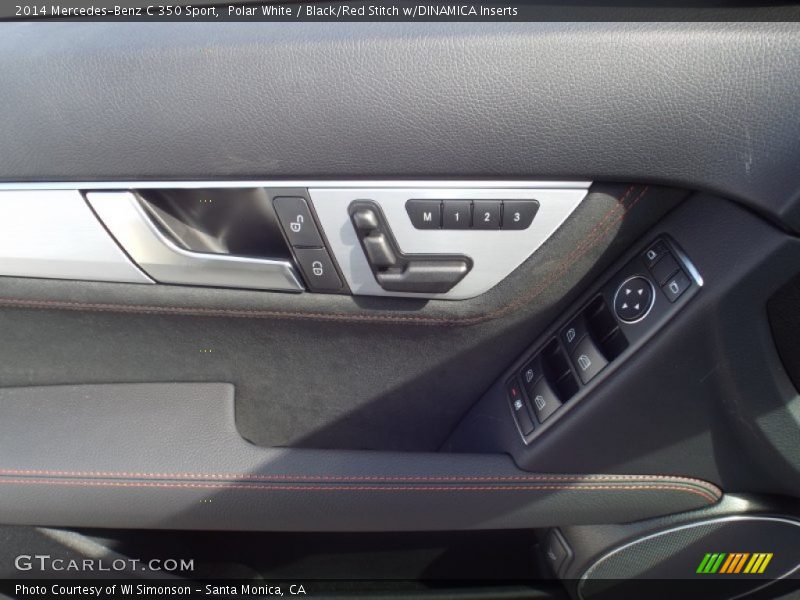 Polar White / Black/Red Stitch w/DINAMICA Inserts 2014 Mercedes-Benz C 350 Sport