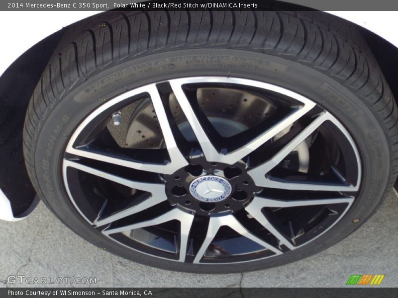 Polar White / Black/Red Stitch w/DINAMICA Inserts 2014 Mercedes-Benz C 350 Sport