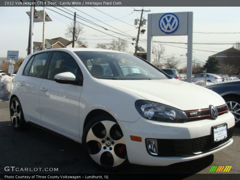 Candy White / Interlagos Plaid Cloth 2012 Volkswagen GTI 4 Door