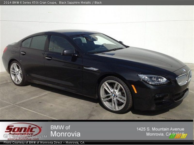 Black Sapphire Metallic / Black 2014 BMW 6 Series 650i Gran Coupe