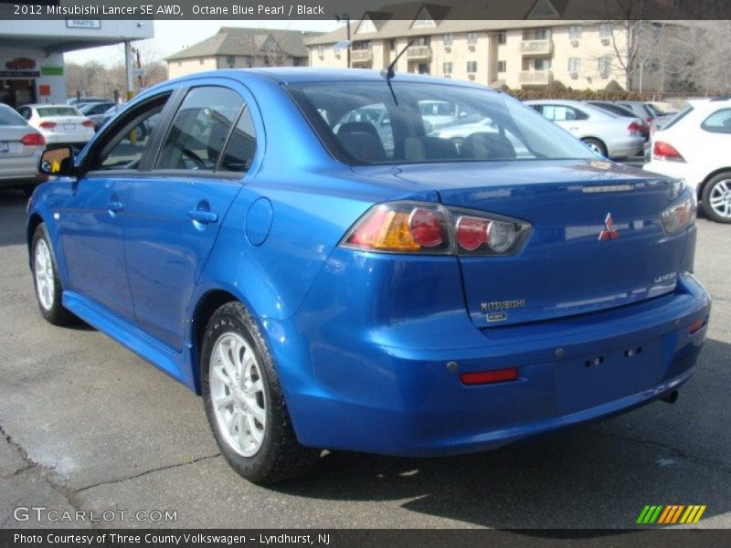 Octane Blue Pearl / Black 2012 Mitsubishi Lancer SE AWD