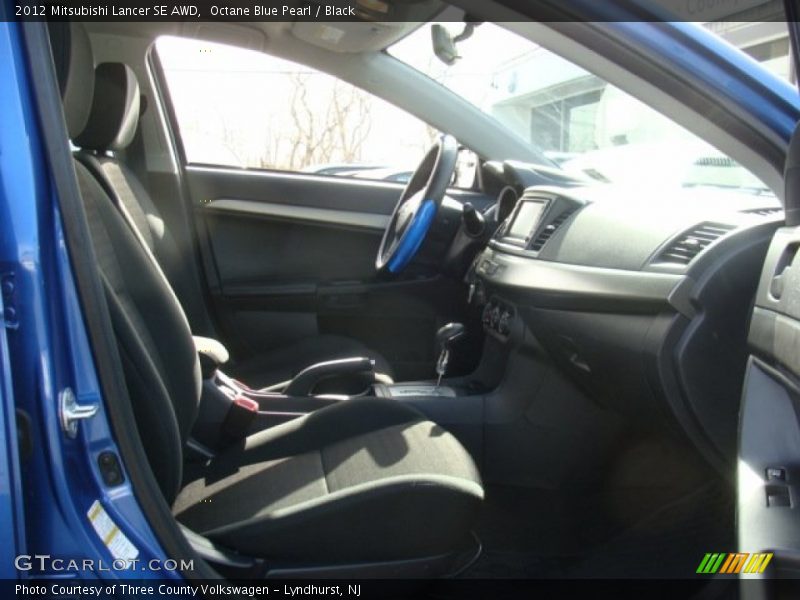 Octane Blue Pearl / Black 2012 Mitsubishi Lancer SE AWD